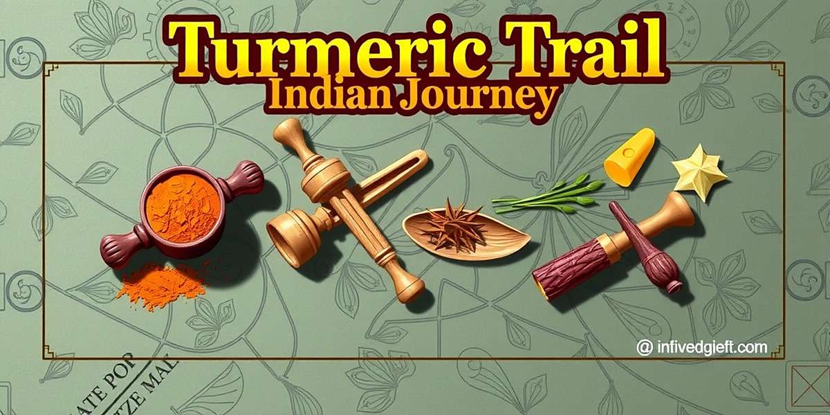 Turmeric Trail Indian Journey Official Cover Turmeric Trail Indian Journey game cover featuring Indian spices, traditional travel, and cultural elements
